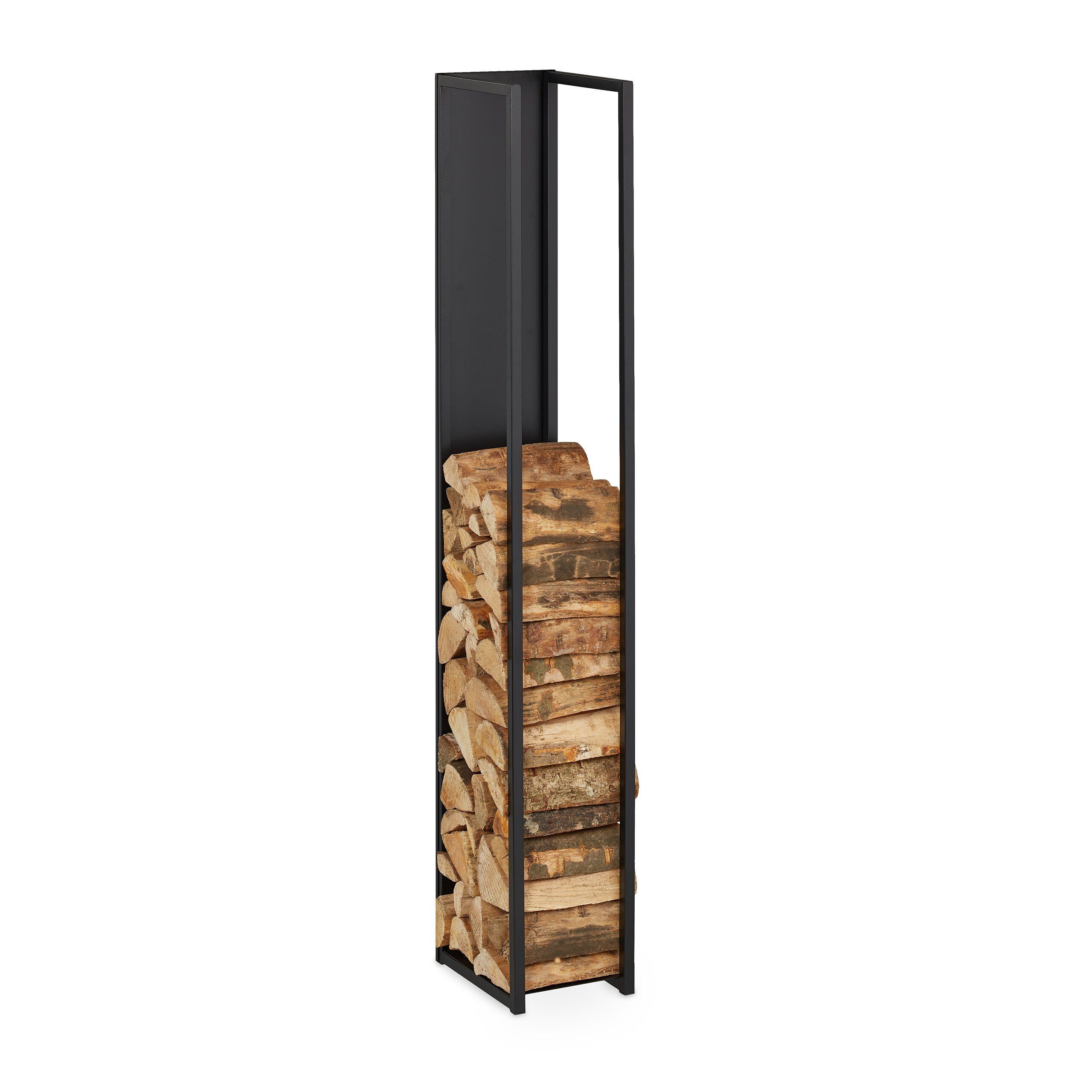 relaxdays Kaminholzregal Hohes Kaminholzregal mit Rückwand, günstig online kaufen