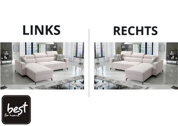 Best for Home Ecksofa BETH I MINI mit Schlaffunktion und Stauraum für Bettzeug, für das moderne Wohnzimmer