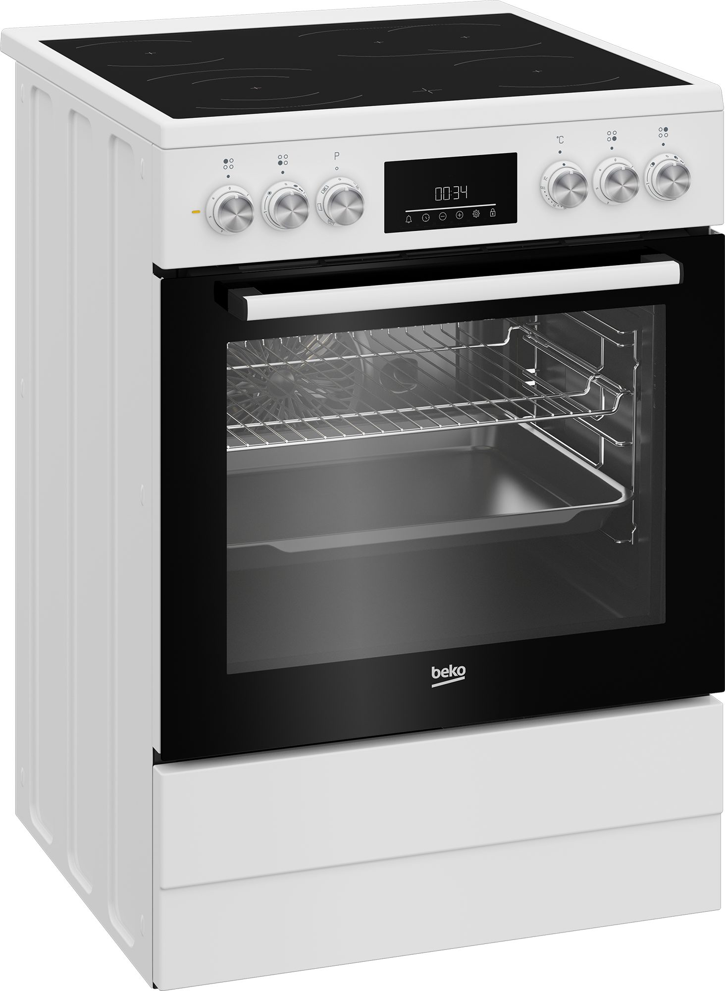 BEKO Elektro-Standherd FBM67320WS, mit Teleskopauszug nachrüstbar, SteamShine® – Die Dampfreinigung des Backofens