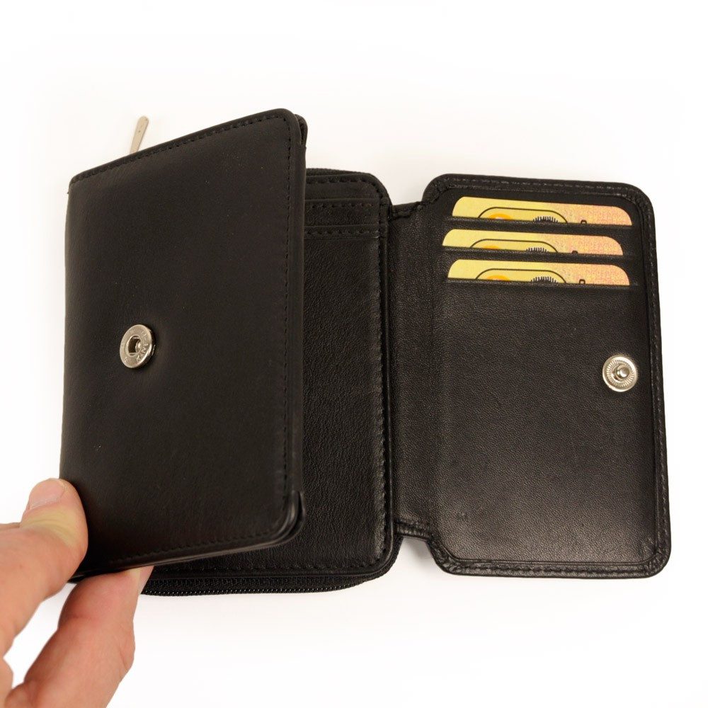 BRANCO Geldbörse Schicke Damen-Geldbörse / Portemonnaie, Leder, Schwarz, Branco 29742
