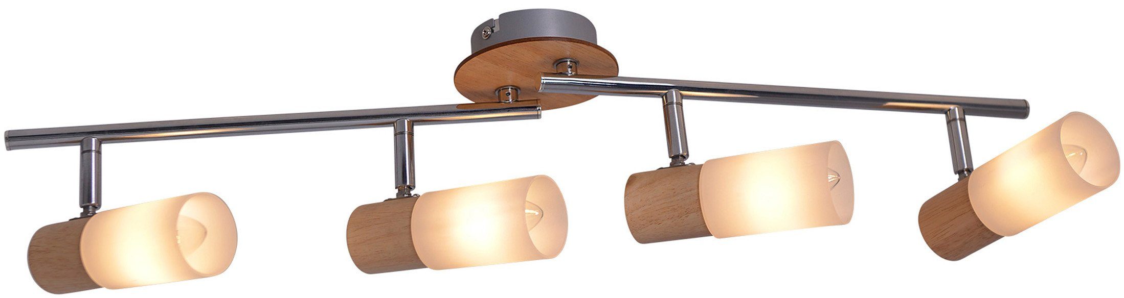 Holzart:Gummibaum, näve Todtnau, verstellbar, Spots ohne weiß/natur flexibel E14 Deckenleuchte 5W, LED max. Leuchtmittel,