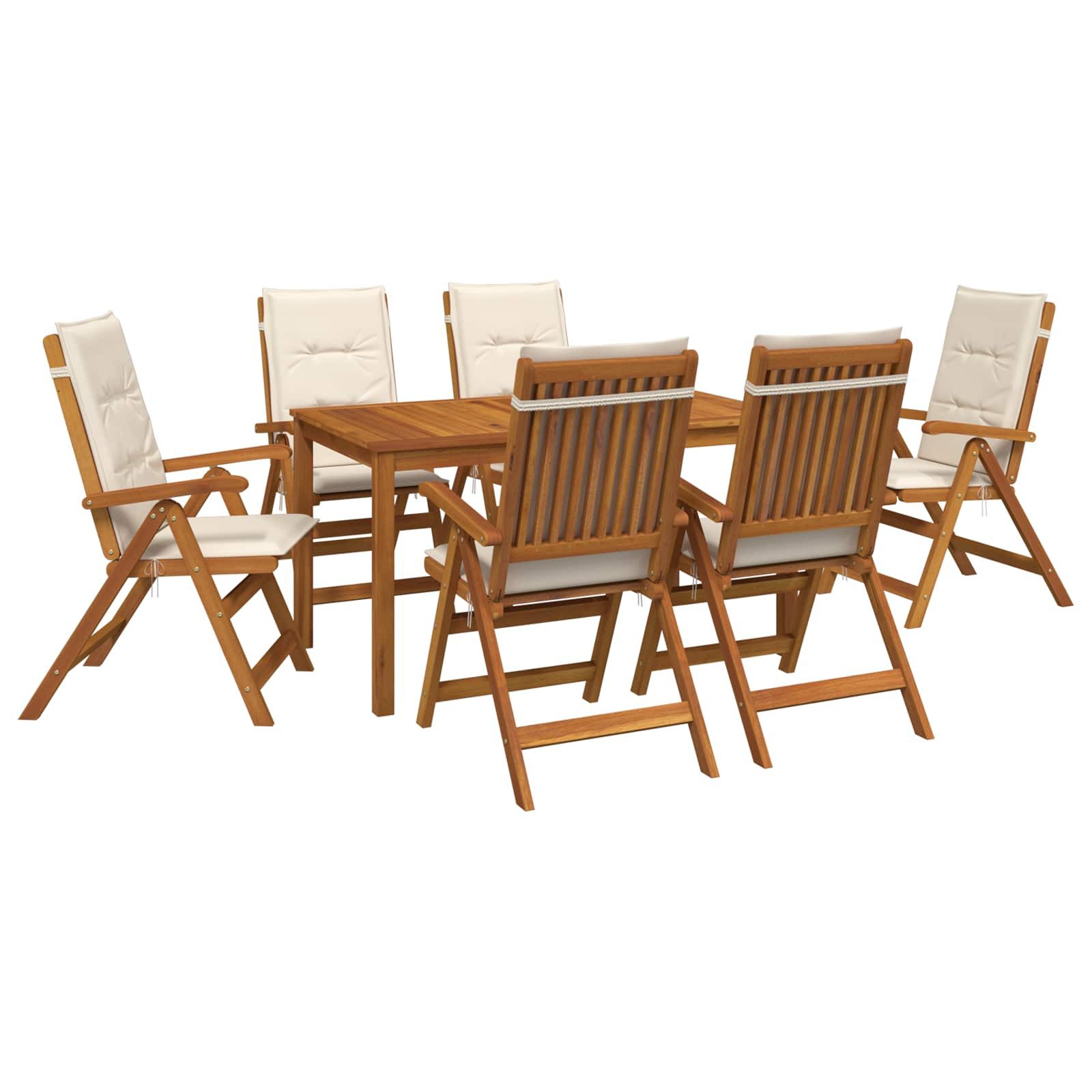 vidaXL Gartenlounge-Set 7-teiliges Garten Essset Natur Massivholz