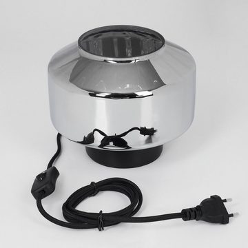 hofstein Tischleuchte »Collegno« moderne Nachttischlampe in Schwarz/Rauchfarben, ohne Leuchtmittel
