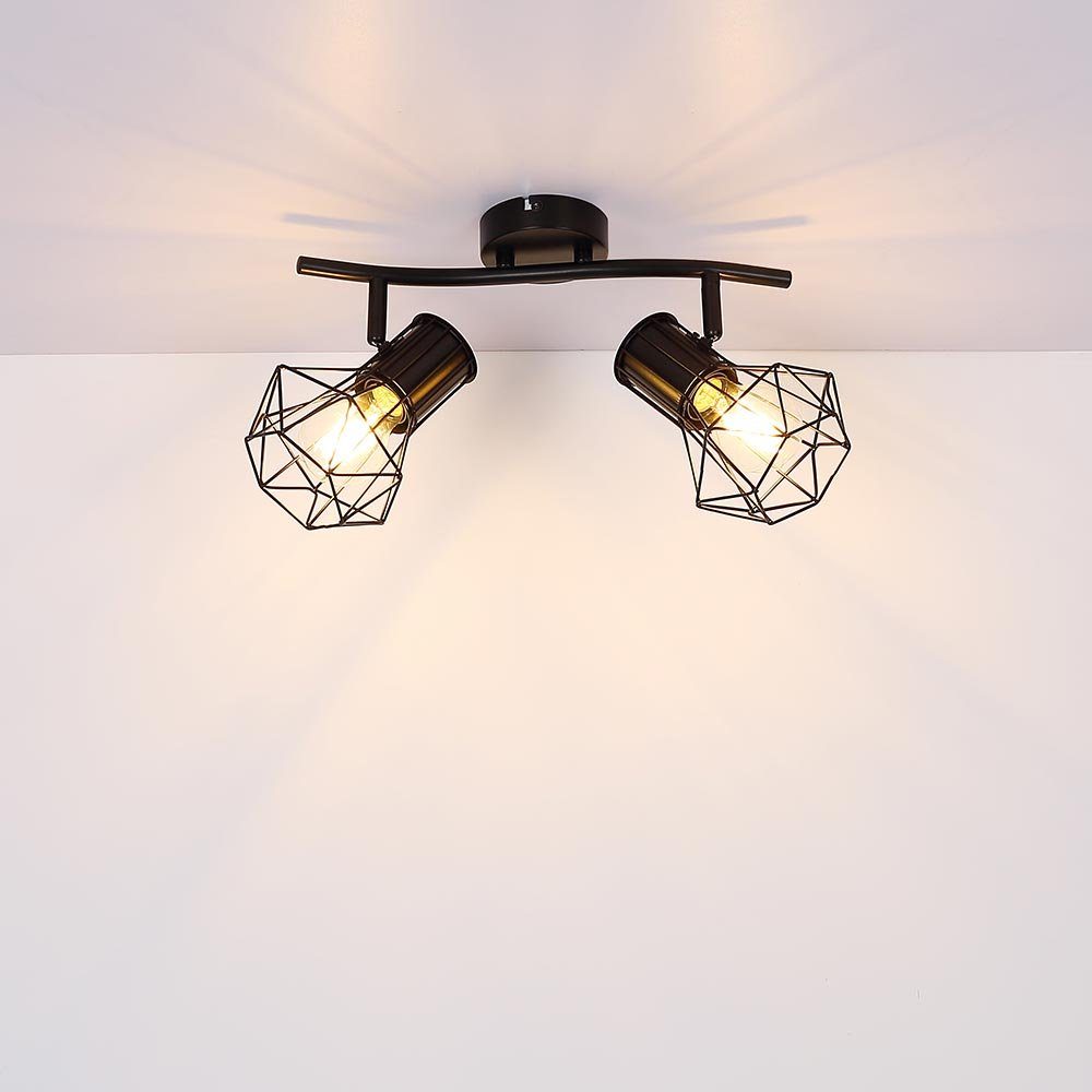 Lampe Spots Leuchte Warmweiß, LED Deckenspot, etc-shop Leuchtmittel inklusive, Käfig Decken Wohn Zimmer