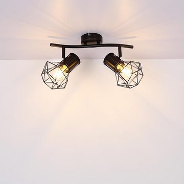 etc-shop LED Deckenspot, Leuchtmittel inklusive, Warmweiß, Decken Leuchte Käfig Spots Wohn Zimmer Lampe