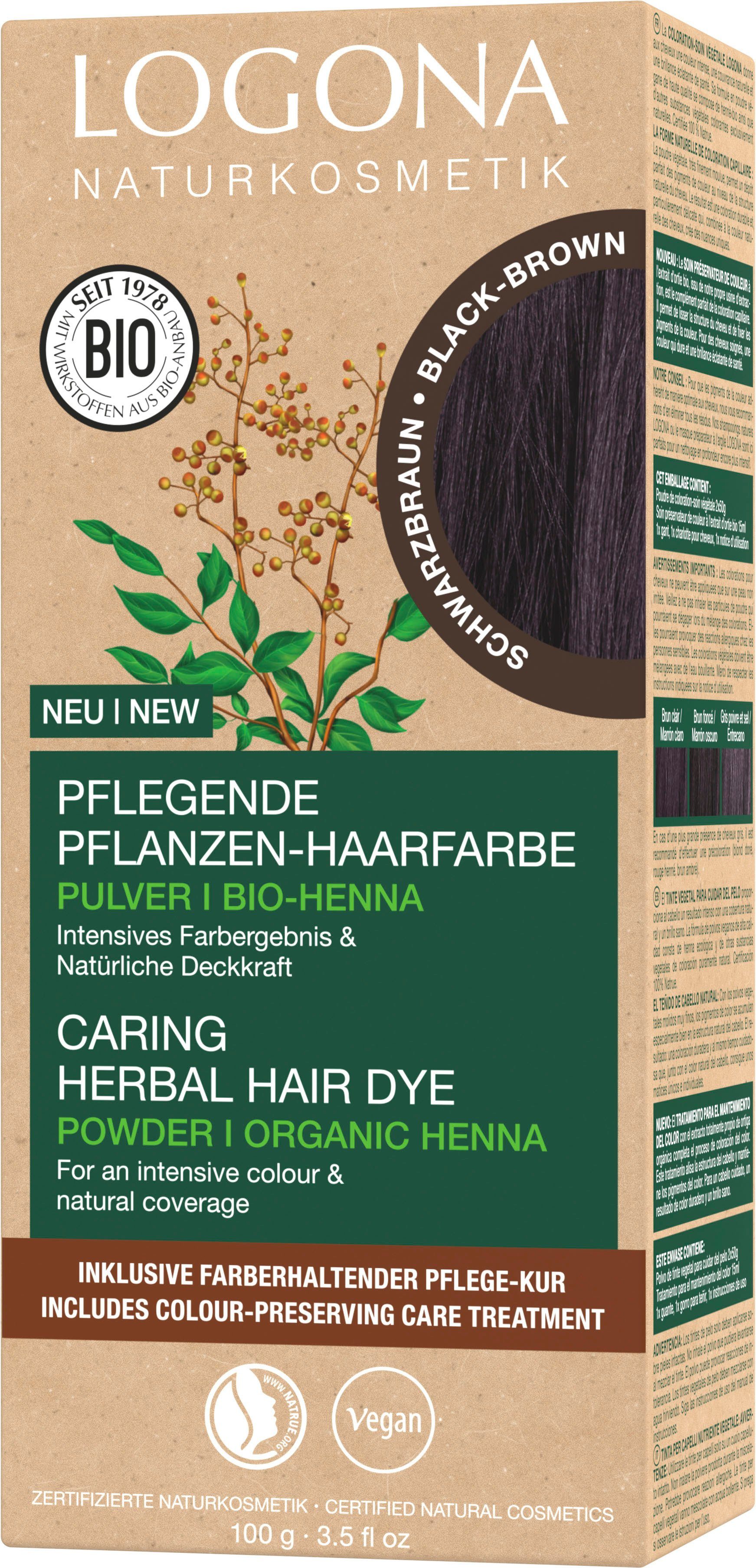 Haarfarbe Pflanzen-Haarfarbe LOGONA 11 Pulver Schwarzbraun