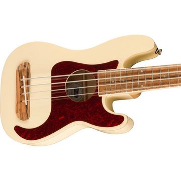 Fender Ukulele, Fullerton Precision Bass Ukulele Olympic White - Fretted Bass Ukulel