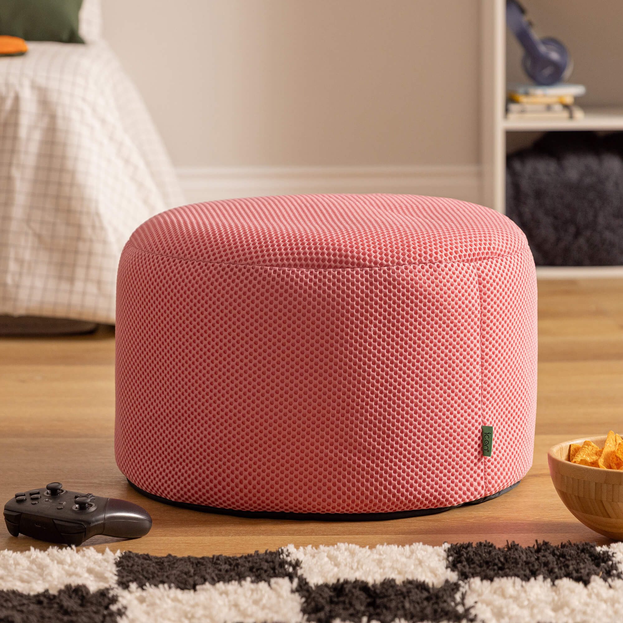icon Pouf XL aus Mesh-Gewebe „Milano“, mit Füllung