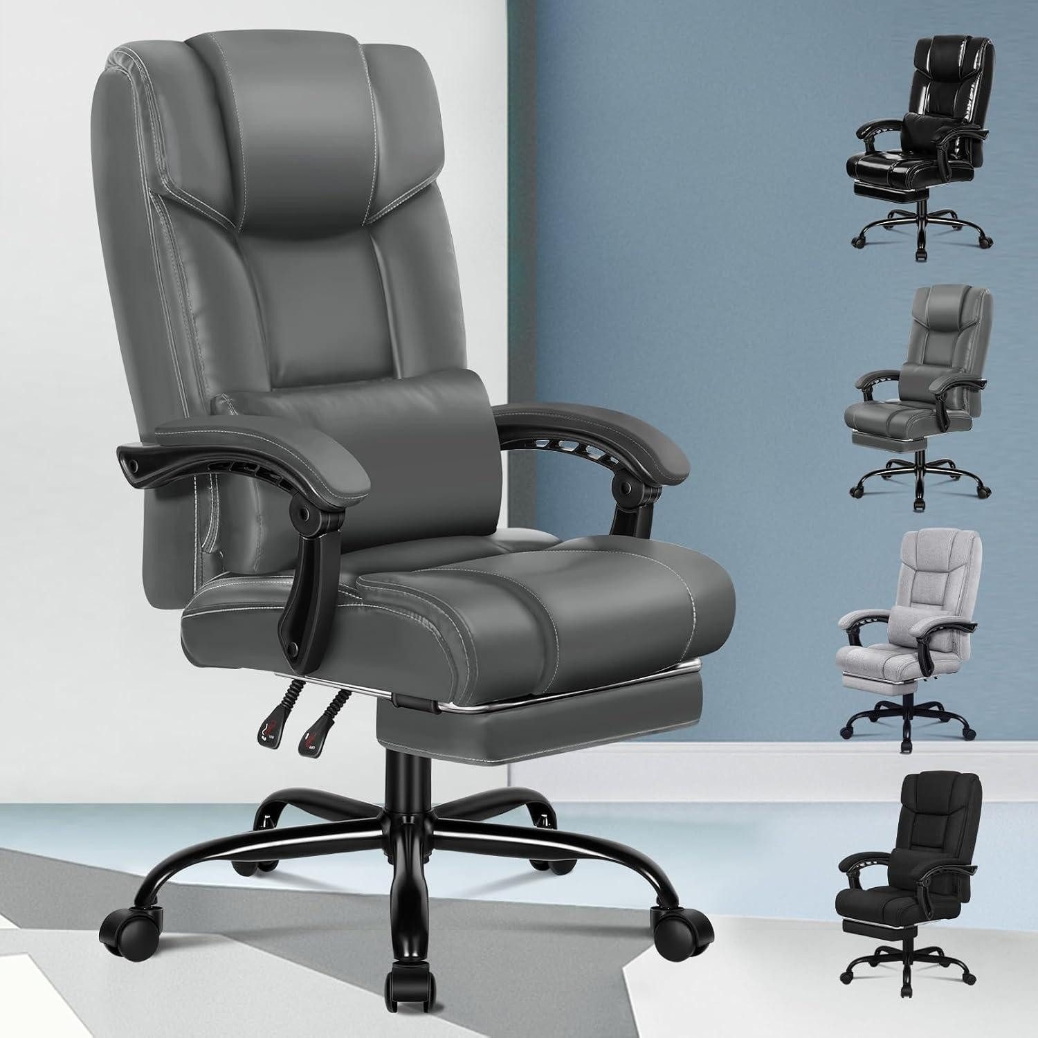 LuxusKollektion Chefsessel Ergonomischer Bürostuhl mit Fußstütze, günstig online kaufen