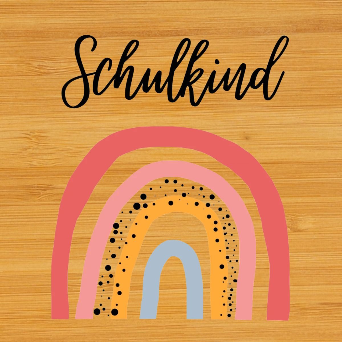 Spreadshirt Lunchbox Einschulung Schulkind Regenbogen Geschenkidee Brotdose mit Bambusdecke, Edelstahl, Bambus