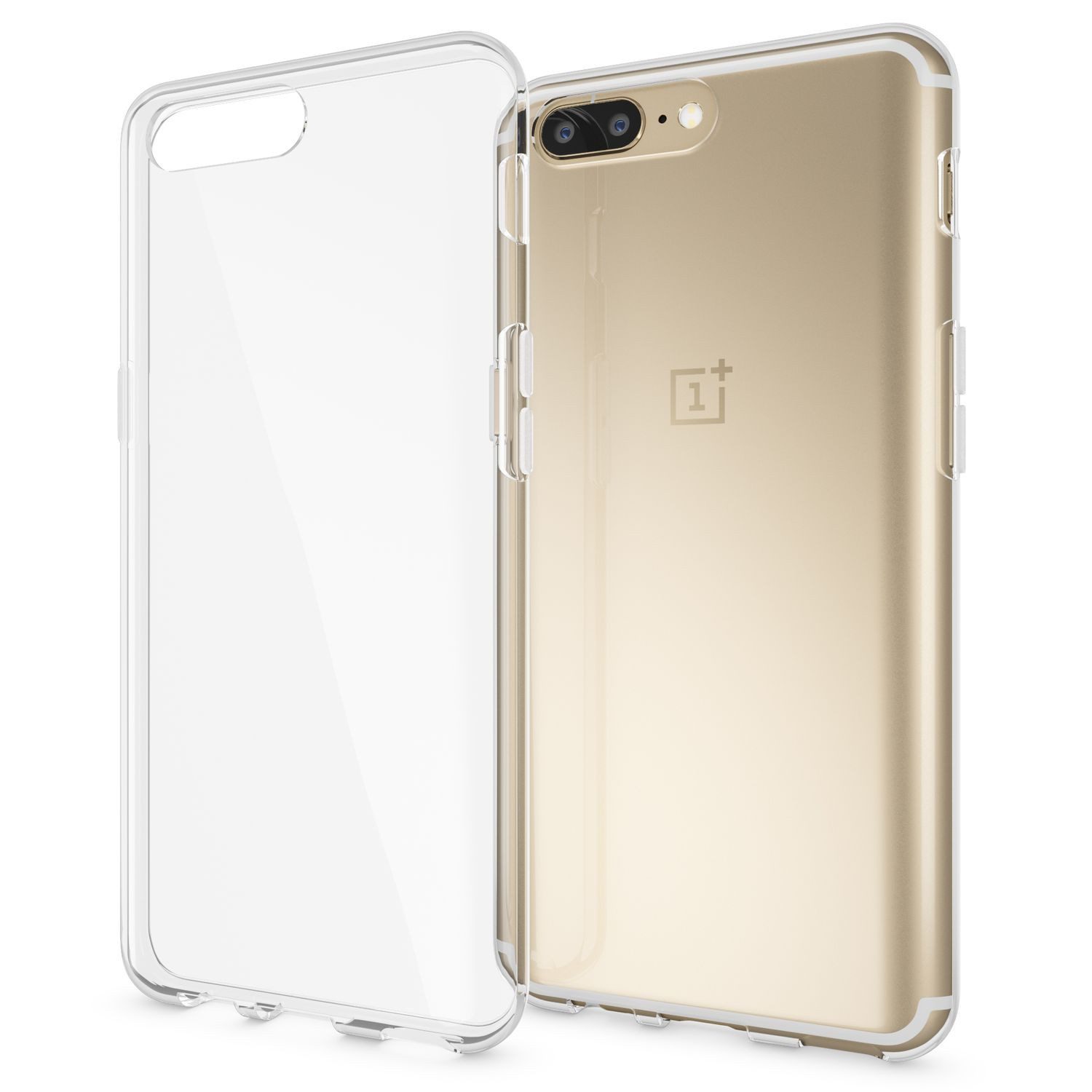 Nalia Smartphone-Hülle OnePlus 5 14 cm (5,5 Zoll), GLAZE Case - Transparentes Silikon, Anti-Watermark & Schlank