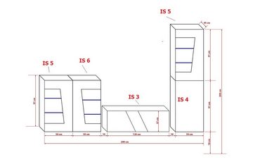 ROYAL24_MARKT Wohnwand - Eleganz investieren / Stilvolle Designs entdecken., (Komplett Set -, 10-St., S22 / S25), Minimalistische Möbel für modernen Wohnstil.