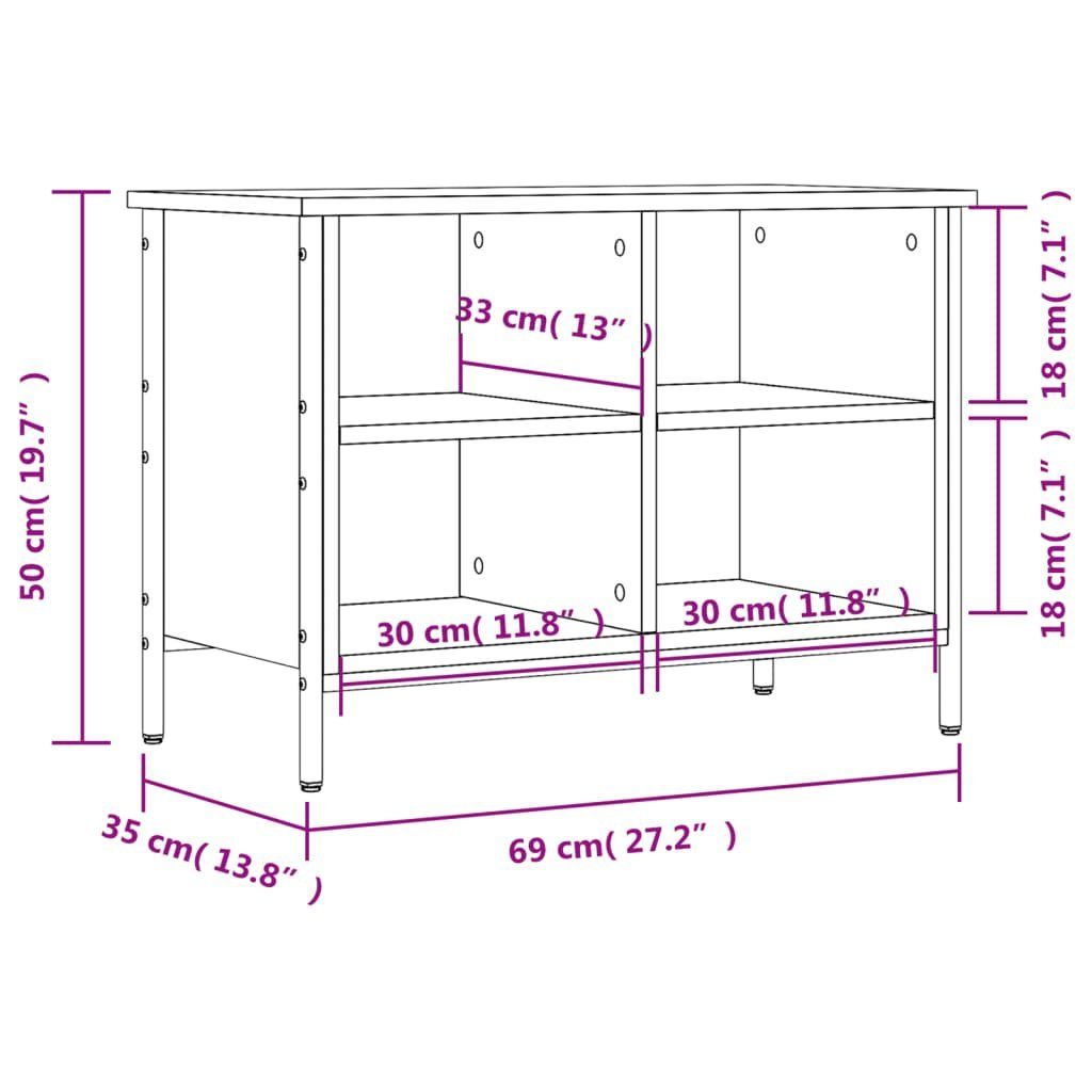 furnicato Schuhschrank Schuhregal Räuchereiche cm Holzwerkstoff 69x35x50