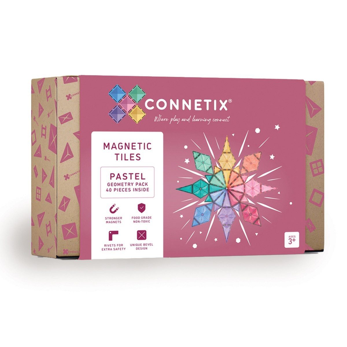 Connetix Pastel Geometry Pack verstärkte Magnete pädagogisches Lernspiel Ma günstig online kaufen