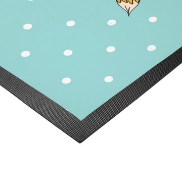 Fußmatte 50 x 75 cm Fuchs Weihnachten - Türkis Pastell - Geschenk, Winter, Nik, Mr. & Mrs. Panda, Höhe: 0.3 mm, Zauberhafte Motive