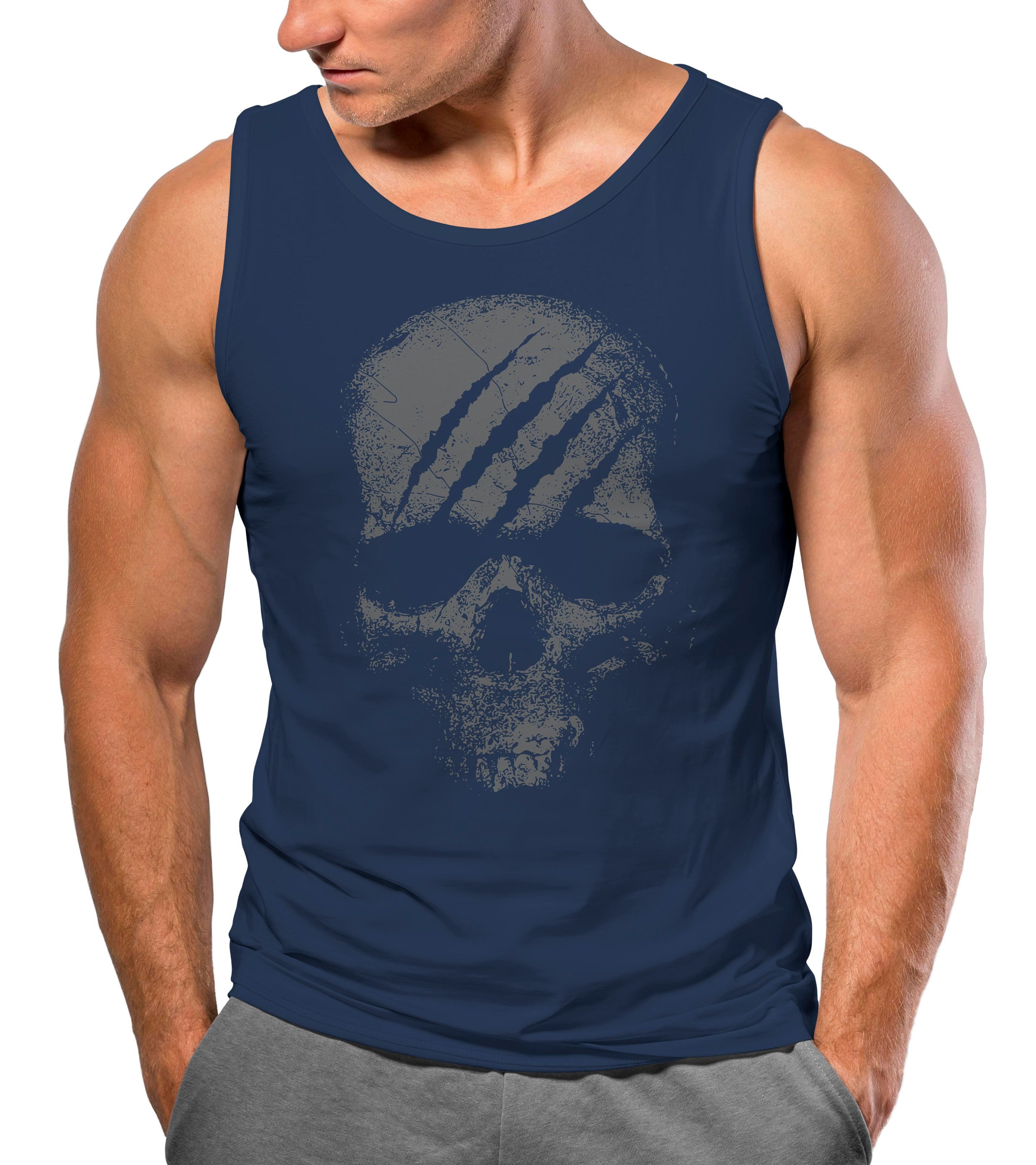 Neverless Tanktop Herren Tank-Top Totenkopf Skull günstig online kaufen