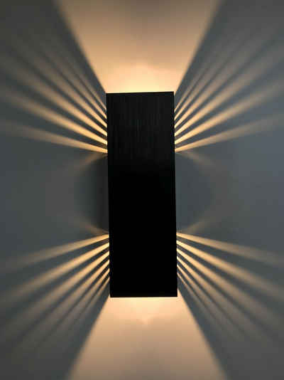 SpiceLED LED Wandleuchte Black Edition, Warmweiß (2700 K), LED fest integriert, Warmweiß, 30 Watt, Lichtfarbe warmweiß, dimmbar, indirekte Beleuchtung mit Schatteneffekt, Up & Down Licht