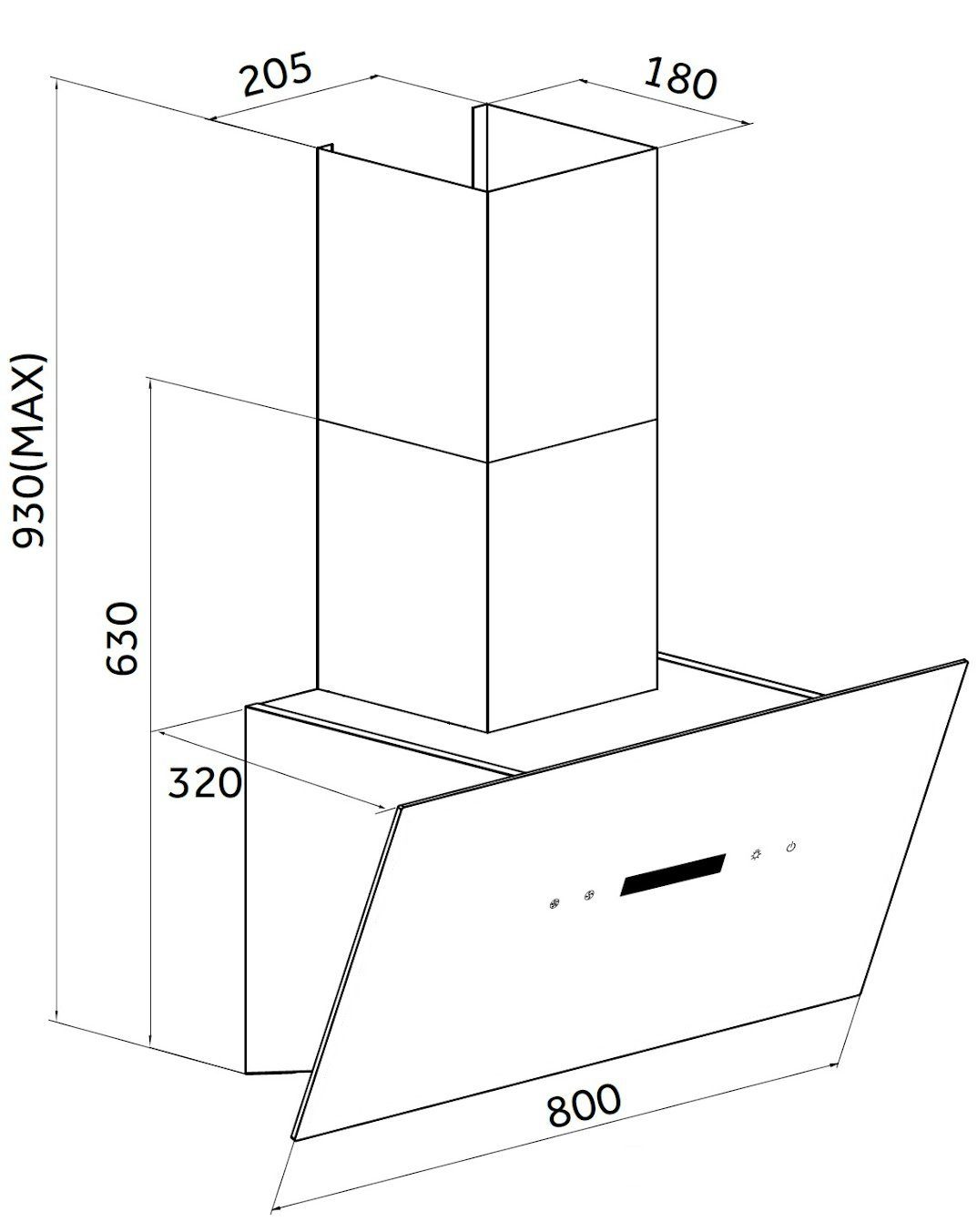 PKM Kopffreihaube KHS34-80 ABT2X 80cm Dunstabzugshaube schwarz mit Timer KHS34-80 ABT2X 80cm Dunstabzugshaube schwarz mit Timer, Schwarze Kopffreihaube, 80cm breit, zeitlos passend für jede Küche