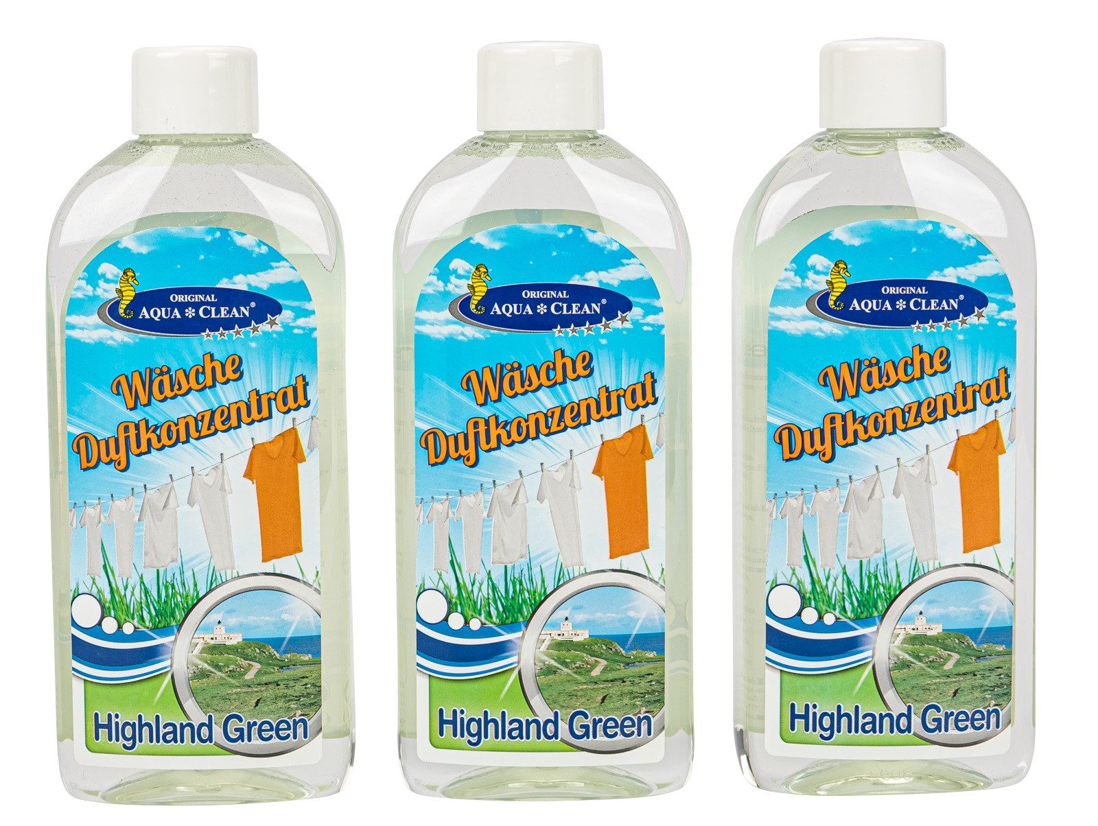 AQUA CLEAN Wäscheparfüm Wäsche Duftkonzentrat Highland Green 3x250ml (3-St)