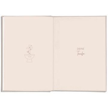 LEAF & GOLD Tagebuch Taufbuch "Deine Taufe", Edles Geschenk zur Taufe für Mädchen und Jungen, Erinnerungsbuch zum