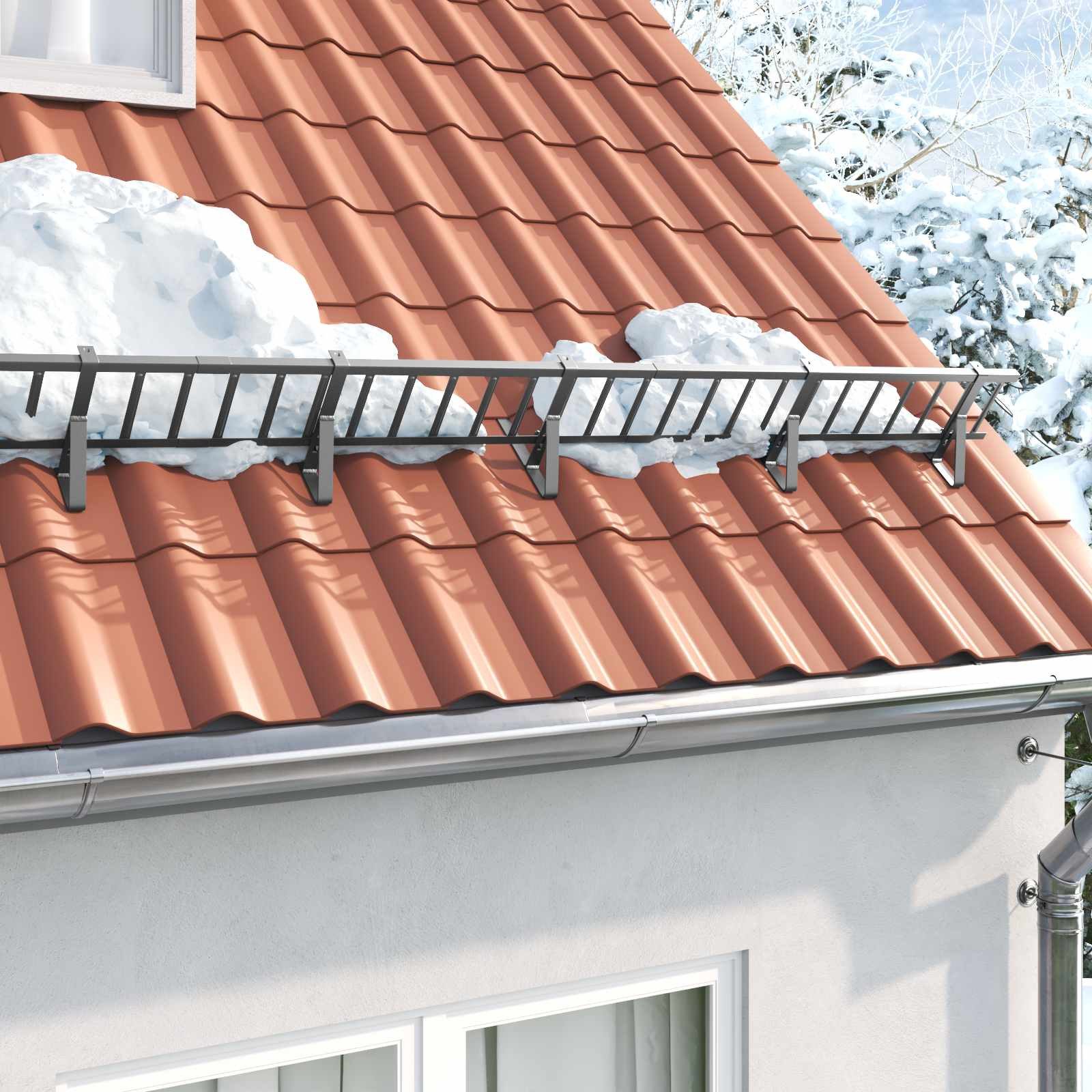 vidaXL Draht Schneewächter Unterstützung 6 stk. Anthrazit 29,5 x 3 x 34,5 cm, (6St)
