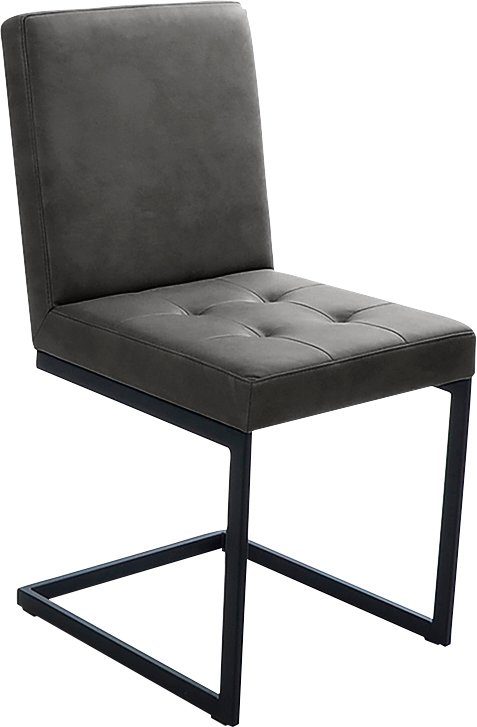 K+W Komfort & Wohnen Freischwinger (1 St), Freischwingergestell aus Vierkantrohr schwarz, hoher Sitzkomfort