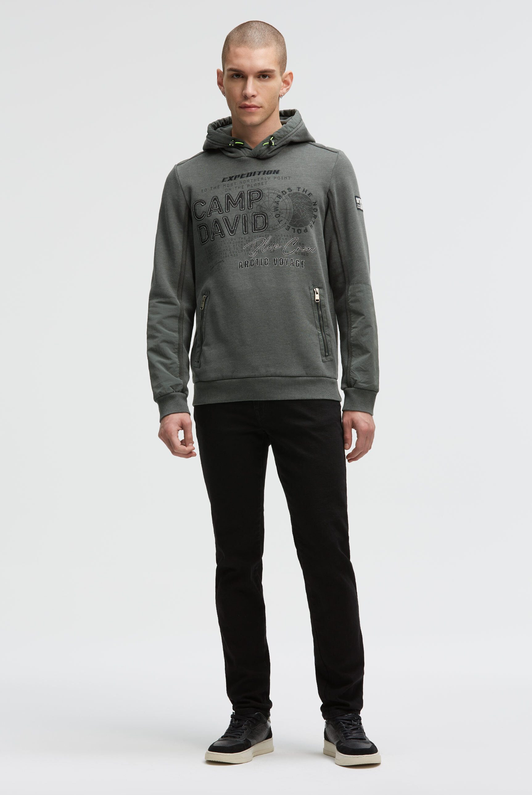 CAMP DAVID Kapuzensweatshirt mit Reißverschluss-Taschen