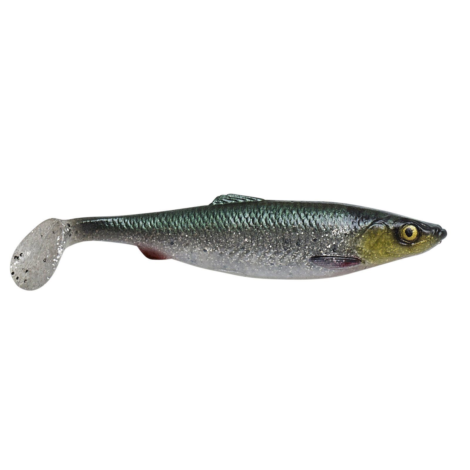 Gear Green Silver Herring Kunstköder, 9cm Gummifisch Shad Savage 4D LB Gear Savage