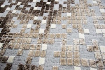 Teppich Designer Teppich Moderner Teppich Wohnzimmer Teppich Kurzflor Teppich mit Konturenschnitt mit Muster in Grau Braun Beige Creme, Teppich-Traum, rechteckig, Höhe: 13 mm