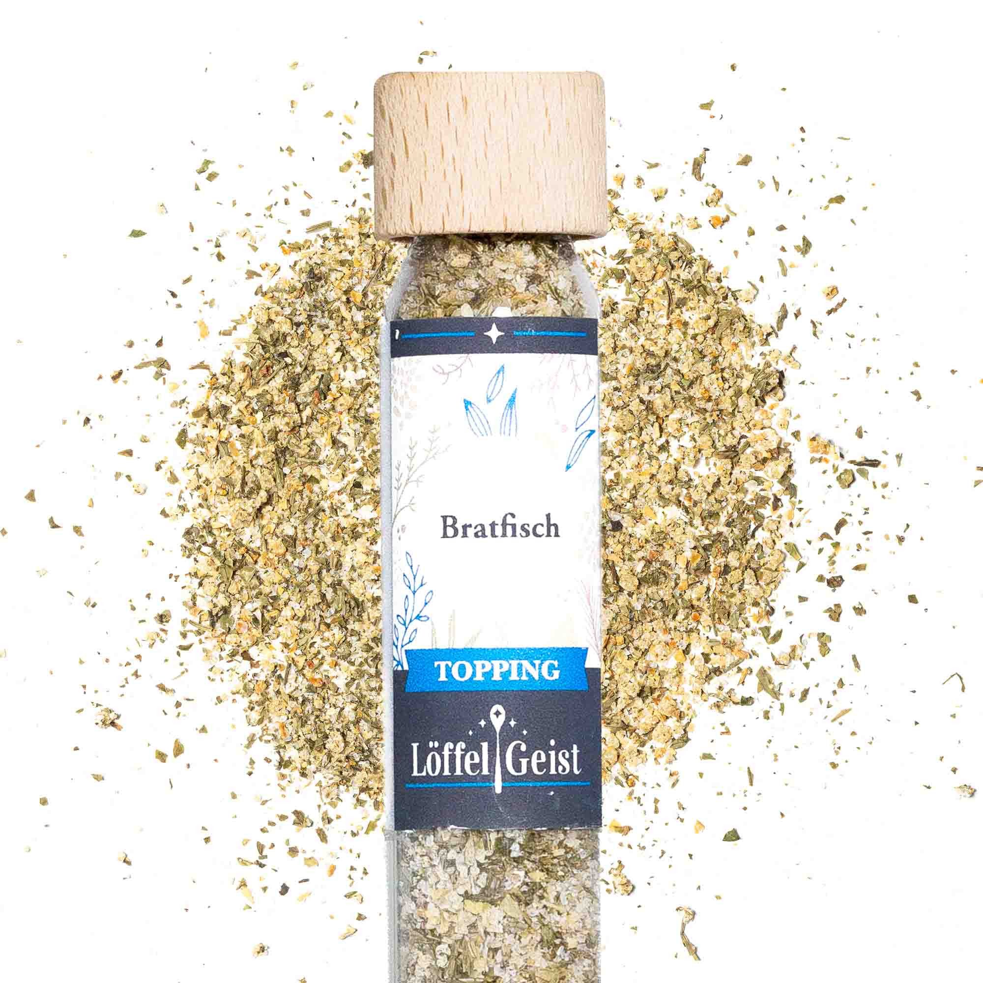 Löffelgeist Gewürz Bratfisch Topping(39g im praktischen Dosierglas)