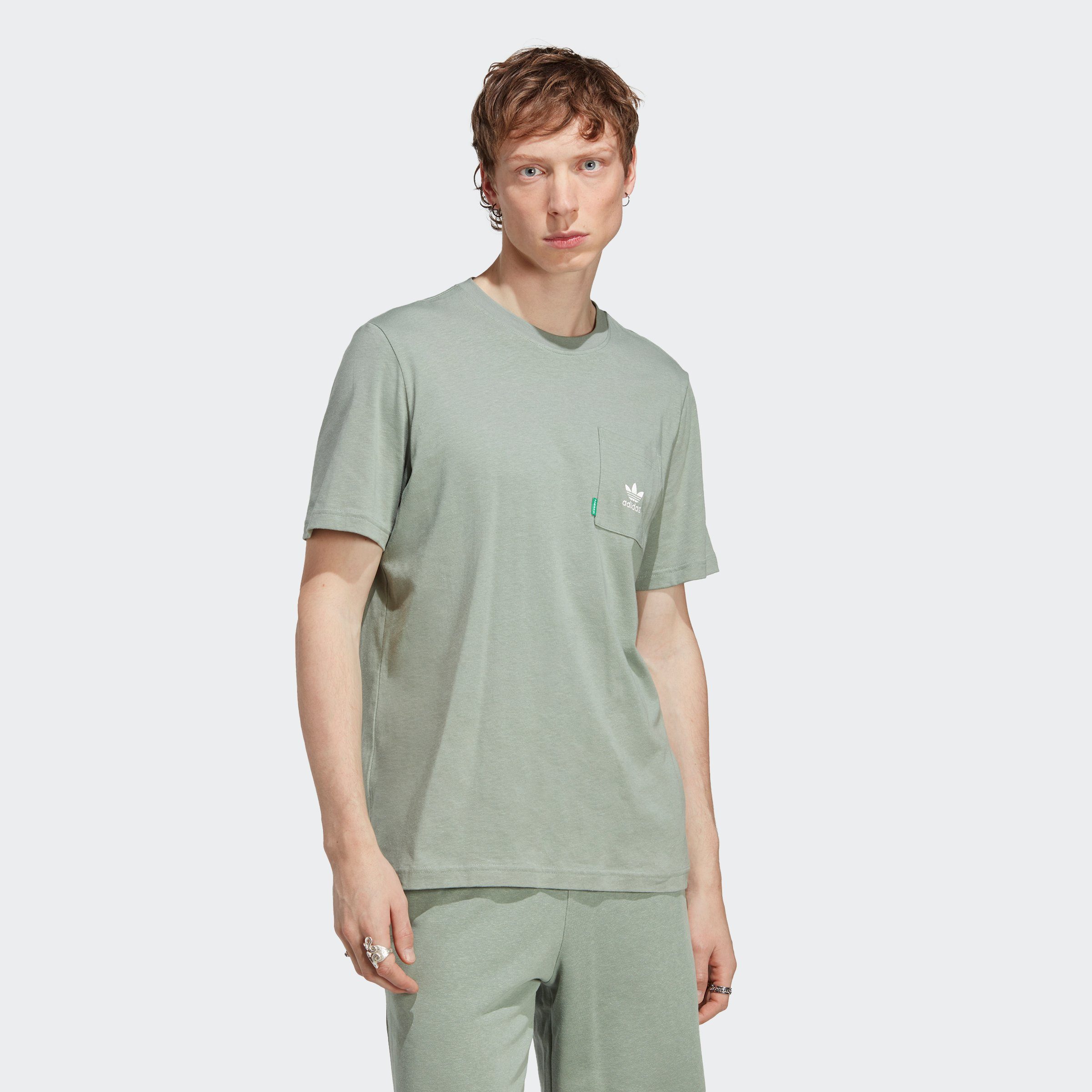 adidas Originals T-Shirt MADE ESSENTIALS+ Green Silver HEMP WITH