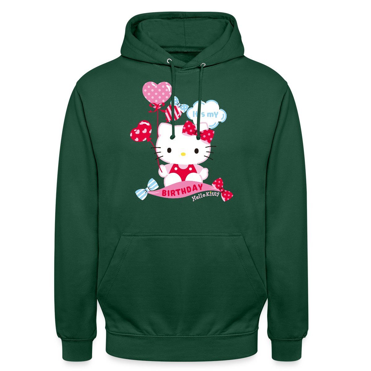 Hoodie Hello Kitty Mit Ballons Mein Geburtstag Unisex Hoodie