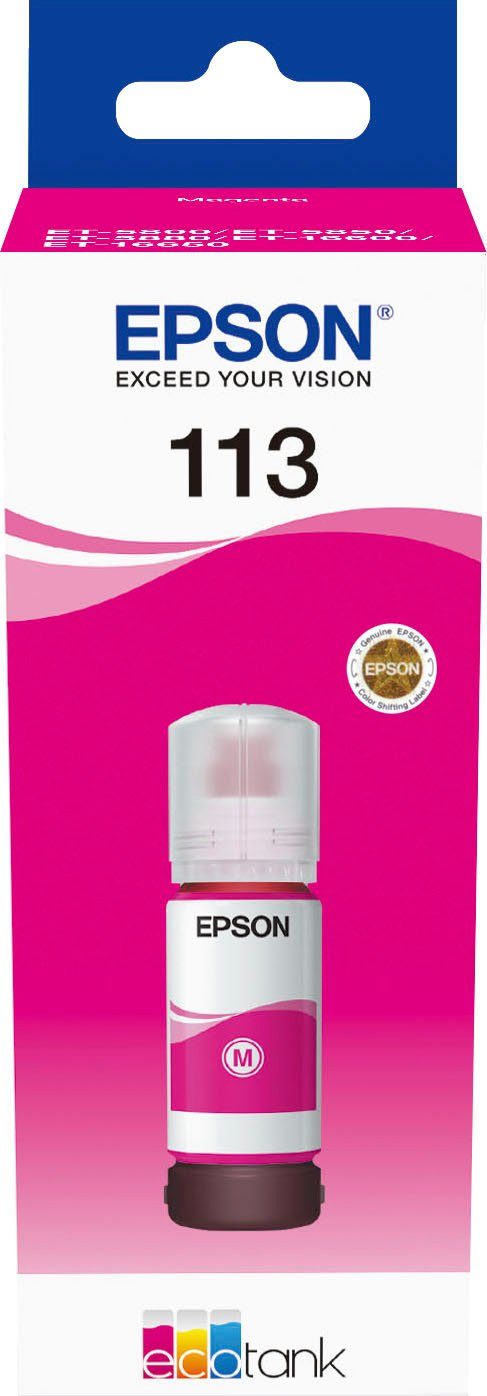 113) bottle Pigment Nachfülltinte ink 113 Epson magenta EcoTank Tintenglas (1-tlg., original