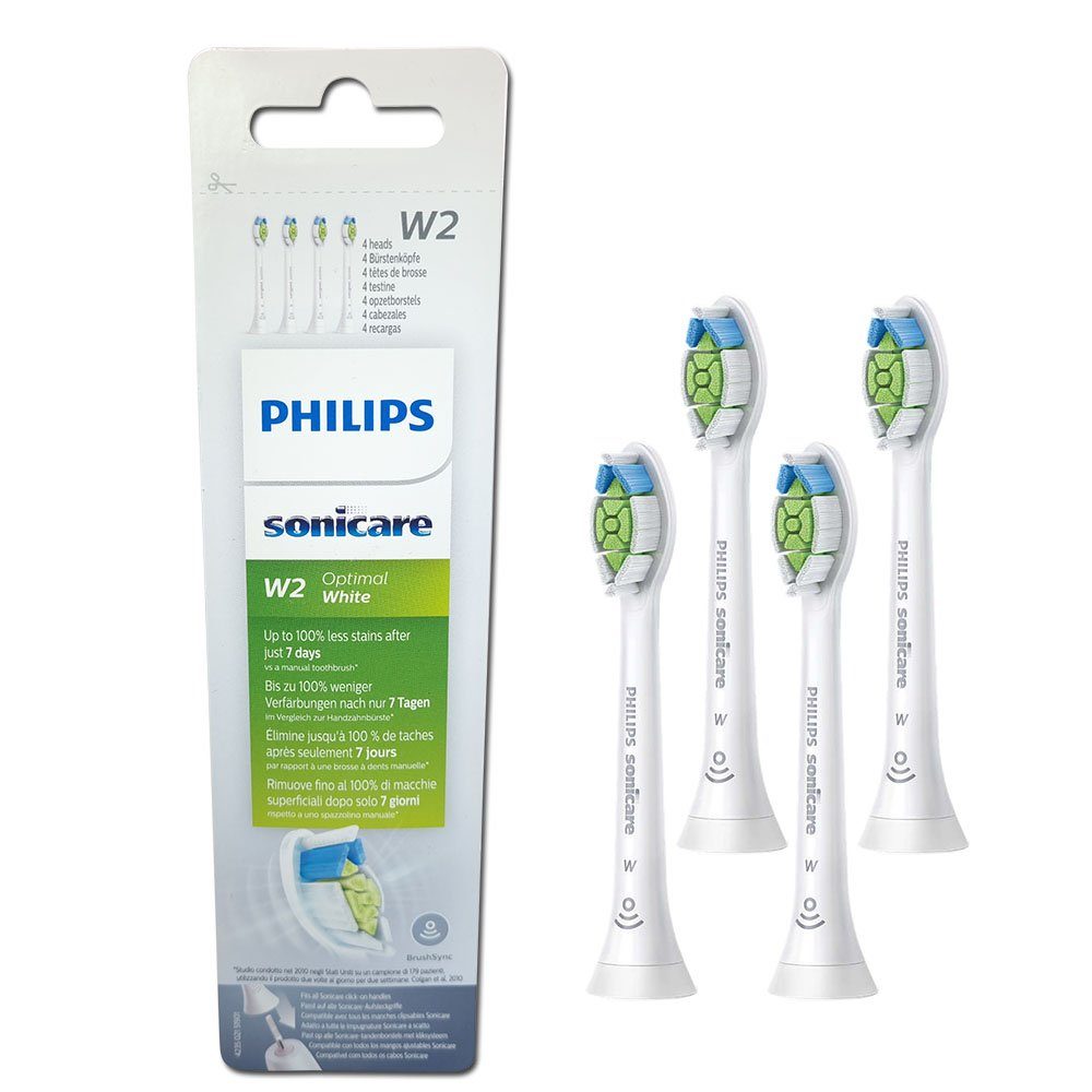 Philips Sonicare Aufsteckbürsten W2 Optimal White, Packung, 4 Stück, HX6064/10
