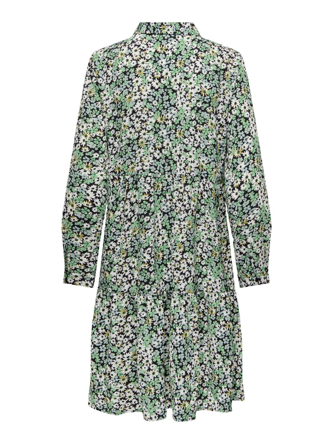 JACQUELINE de YONG Shirtkleid Kurzes in Tunika Grün Bluse JDYPIPER Kleid 4536 Gemusterte (lang) Langarm
