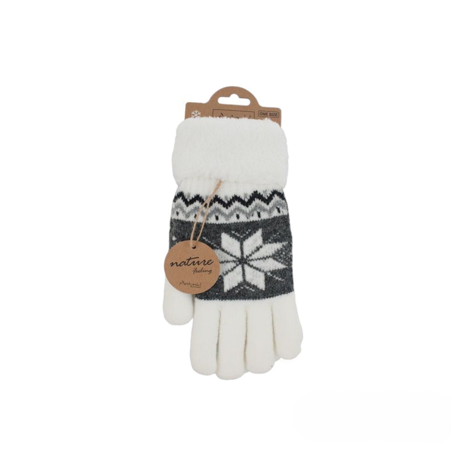 Antonio Strickhandschuhe Winter Damen Перчатки » Fingerhandschuhe Schneeflocke (2 Перчатки, 2-St., 1 Paar) Gefütterte Teddy Winterhandschuhe » Strickhandschuhe flauschig & warm