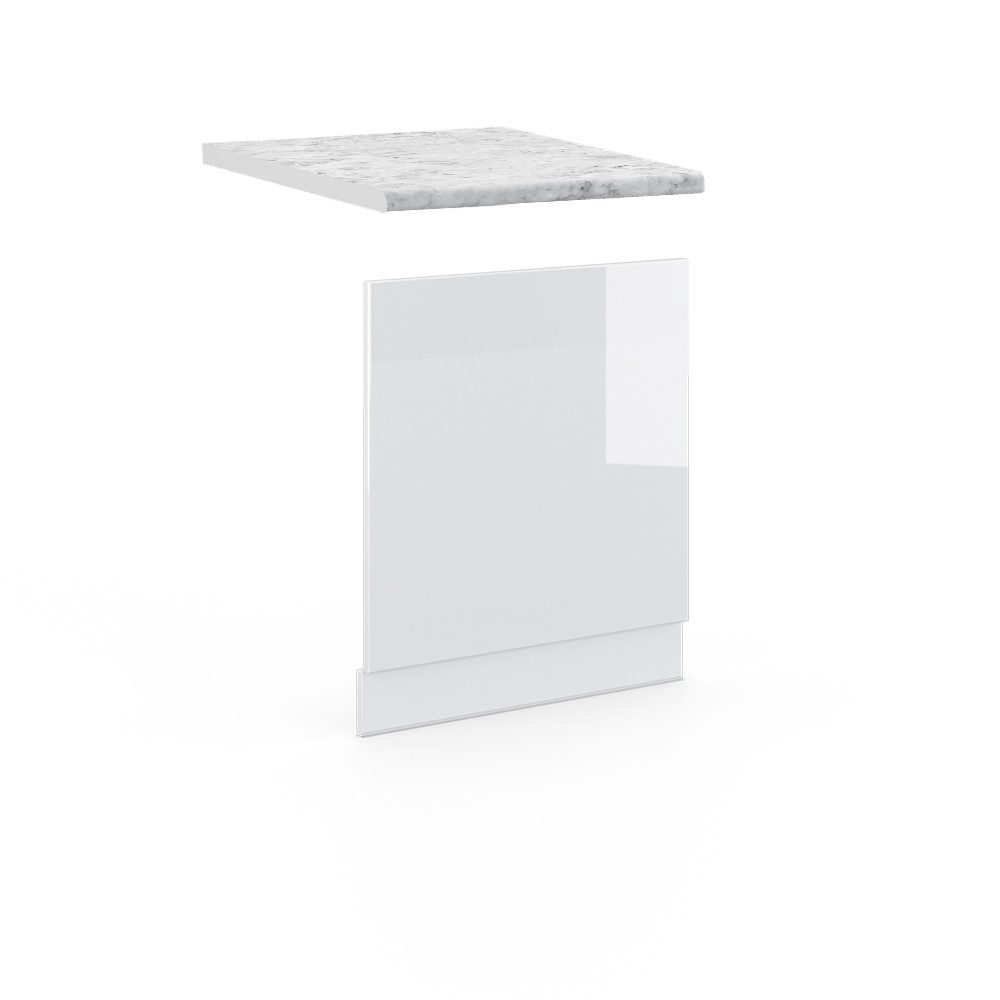 Vicco Frontblende Fame-Line, Weiß Hochglanz/Weiß, 60 cm, AP Marmor