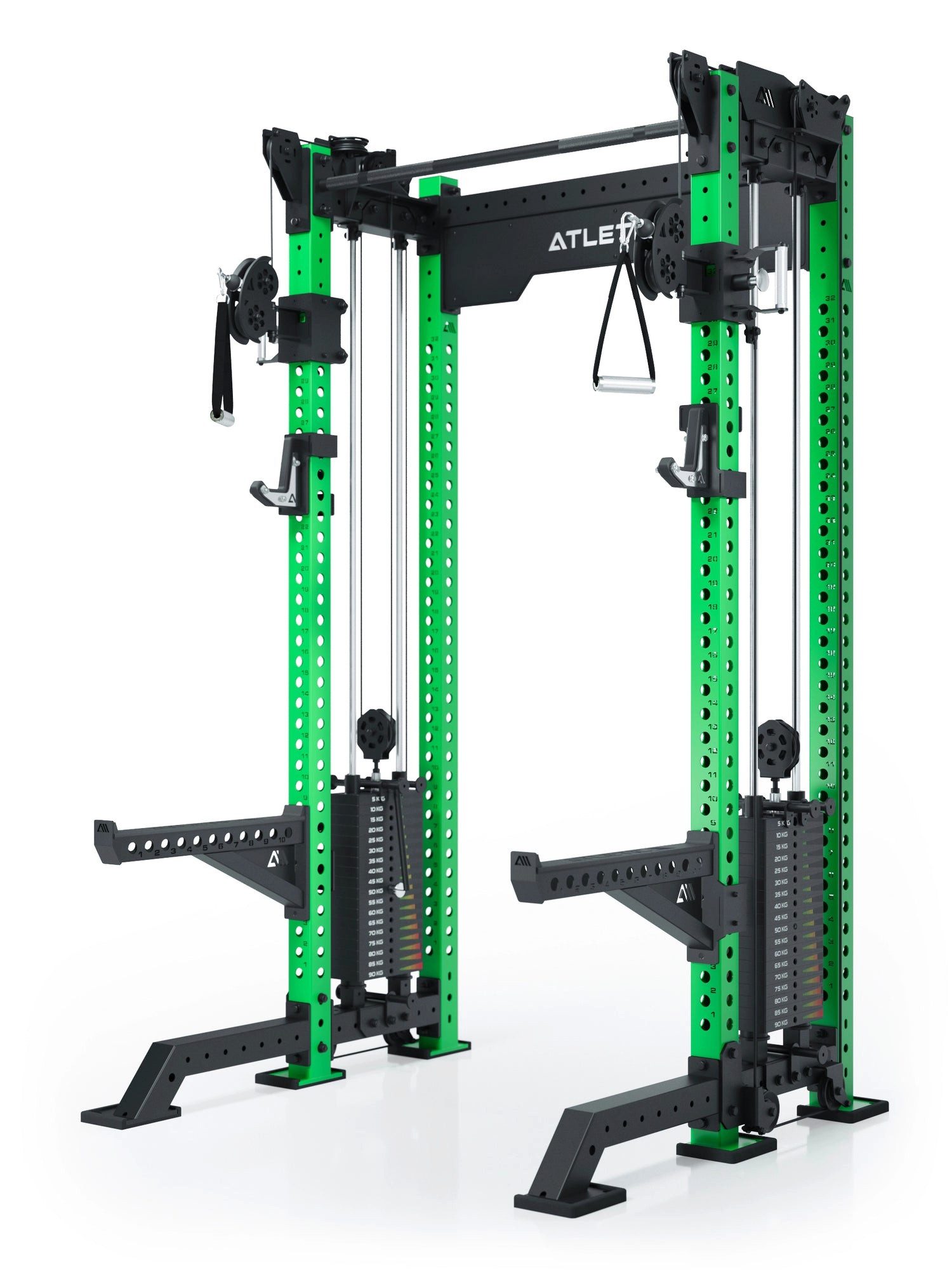 ATLETICA Power Rack R8 Bradley Kurz, 180kg Weight Stack, Electric Green, Power Rack