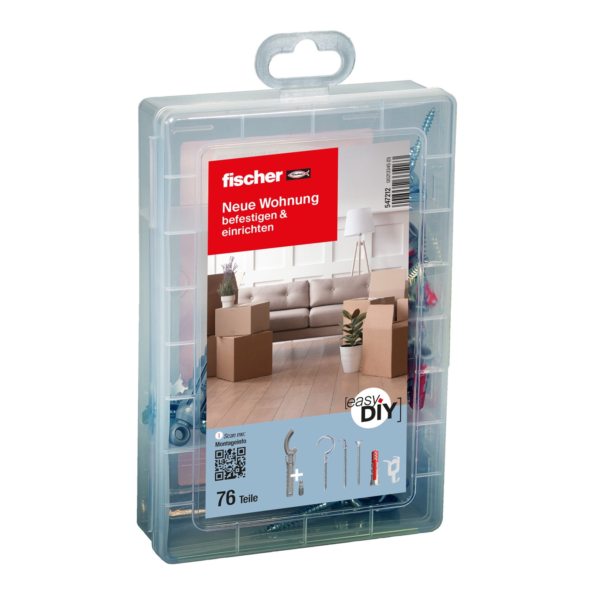 fischer Werkzeugset fischer Neue Wohnung easyDIY Box + Schraube (76 Teile)