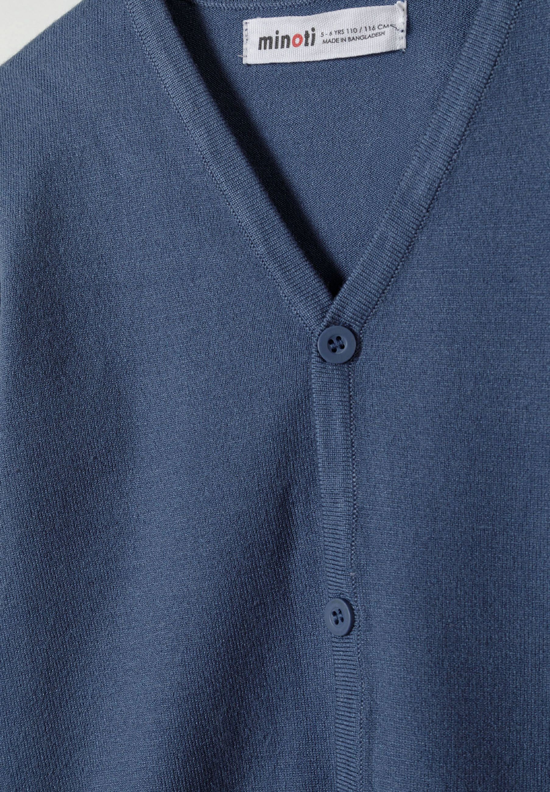 MINOTI Strickjacke für Jungen mit V-Ausschnitt durchgehende Knopfleiste – Bild 4 von 4