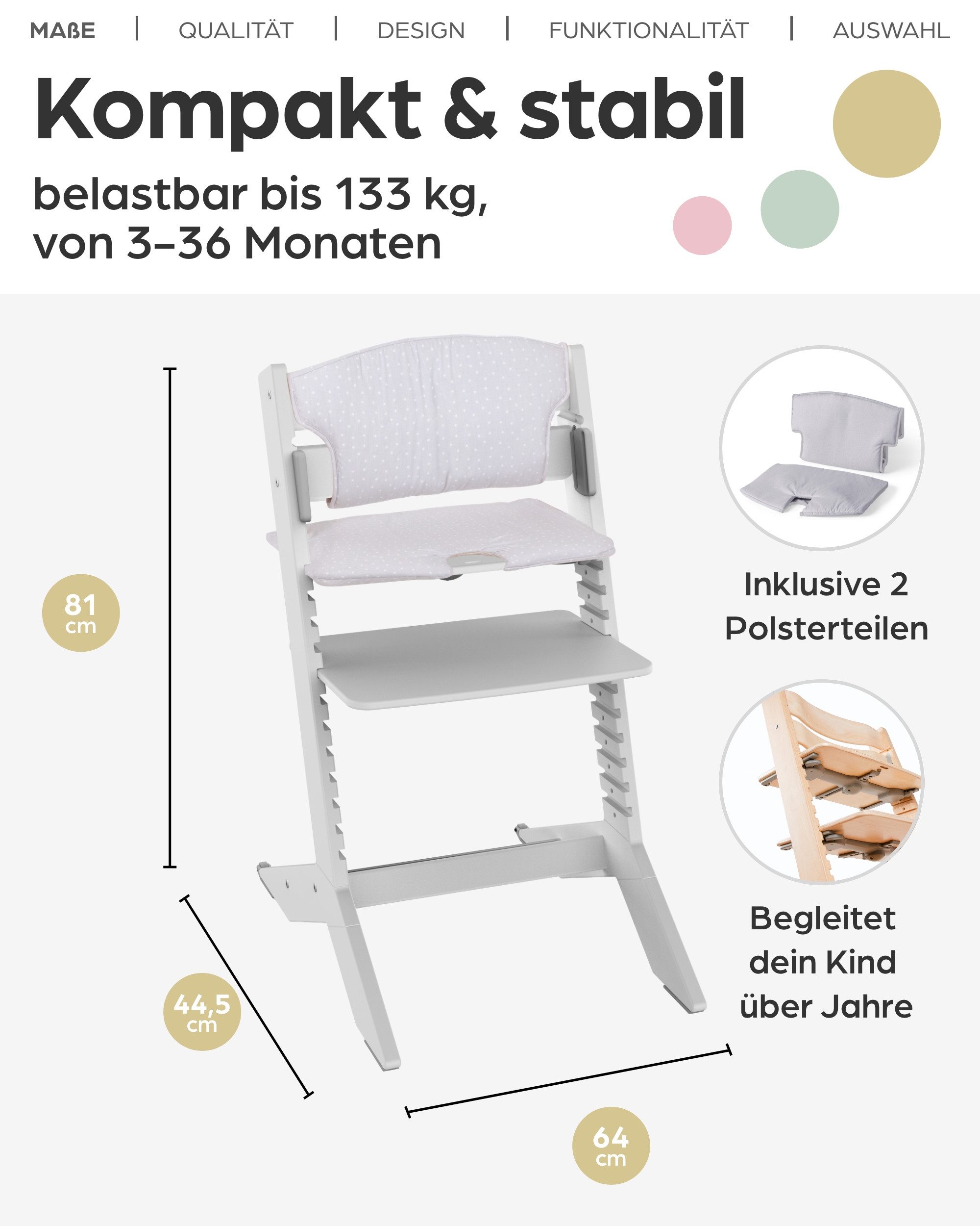 Geuther Kinderstuhl Kinderhochstuhl NALA mit Sitzkissen