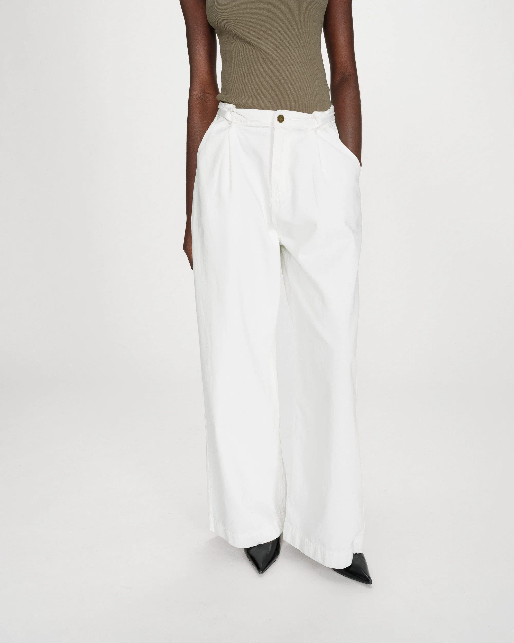 Grace & Mila Palazzohose POMPON - Jeans Damen - Wide Leg Jeans - Baumwollhose