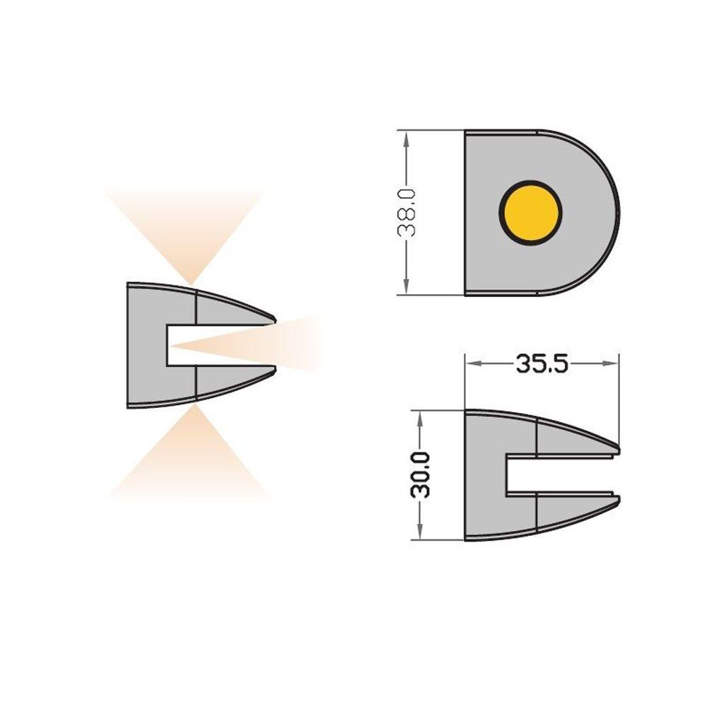 kalb LED Glaskantenbeleuchtung LED Glasregal warmweiß - beleuchtet, Wandboard Regal 300mm, Hängeregal Wandregal SET