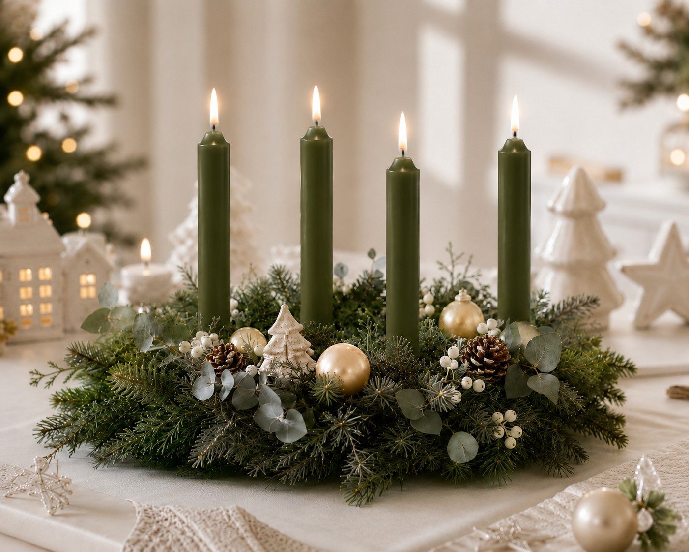 Hahn Kerzenfarm Spitzkerze Otto Kerzen-Set 10 Stück Stabkerzen grün olivgrün – Bild 4 von 5