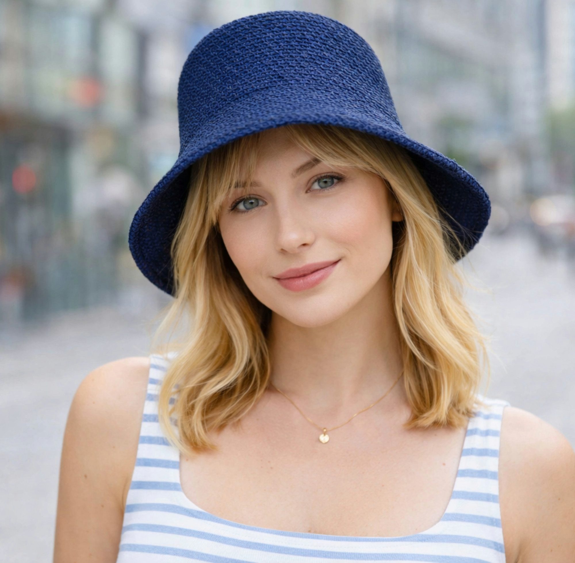 Ella Jonte Sonnenhut Bucket Hat Sommerhut aus Bast Strohhut leicht und faltbar