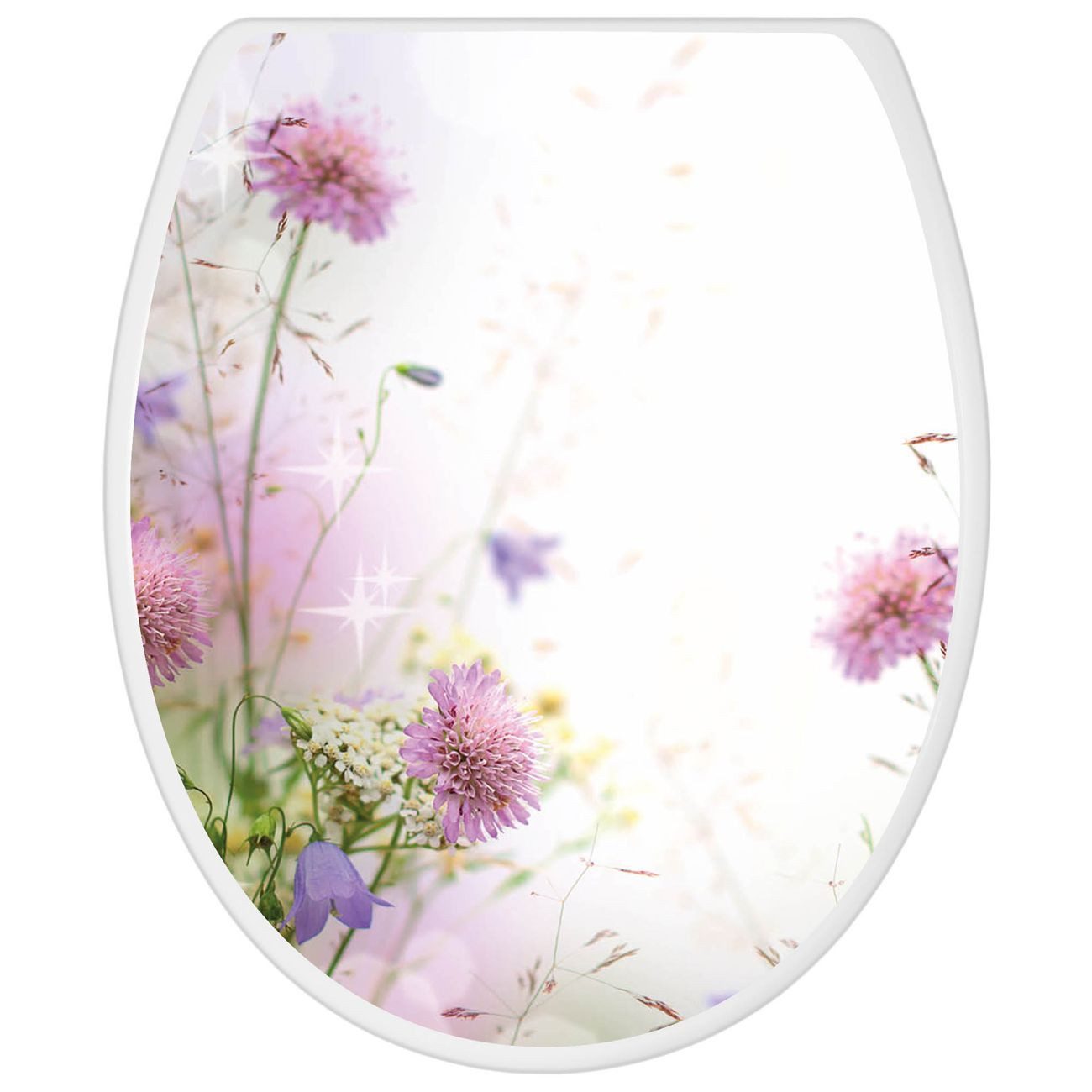banjado WC-Sitz mit Absenkautomatik Motiv Glitzernde Wiese (umweltfreundliches Material, integrierte Scharniere), 44,5 x 37 x 5 cm – Bild 5 von 5