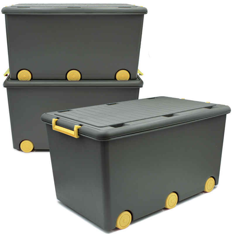 Babykajo Aufbewahrungsbox (Boxen mit Rollen, 3 St., mit 50L Volumen), Stapelbloxen, Aufbewahrungsboxen, Box zum Aufbewahren