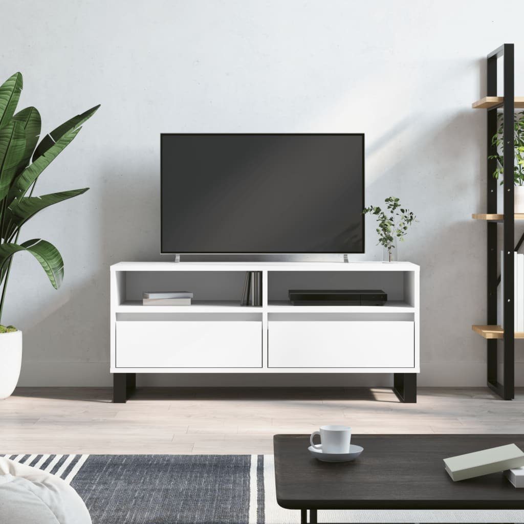 furnicato TV-Schrank Weiß 100x34,5x44,5 cm Holzwerkstoff