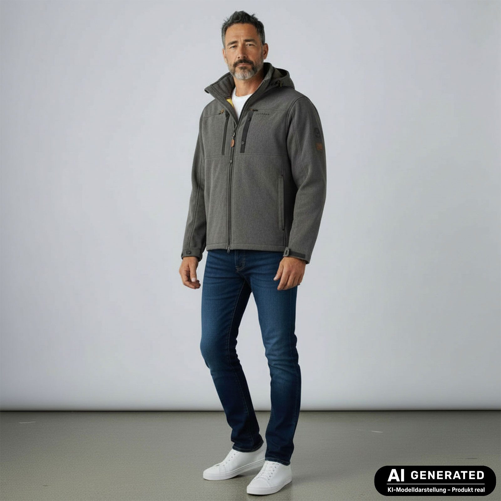 Dry Fashion Softshelljacke Usedom Herren Jacke mit Fleece-Innenfutter - Herrenjacke mit Kapuze Atmungsaktiv, Wind- und wasserabweisend, Individuell anpassbar