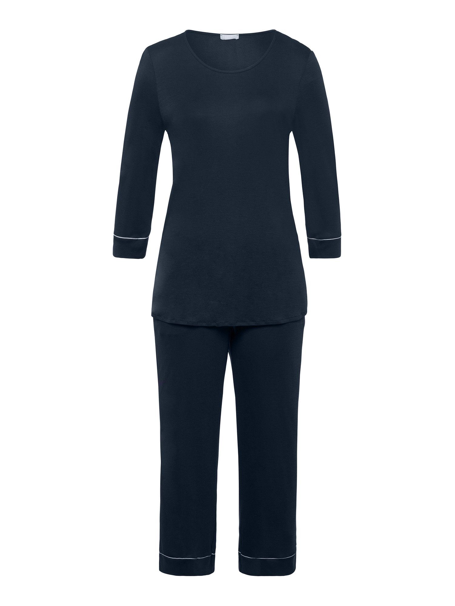 Hanro Pyjama Natural deep Comfort, tlg) (1 3/4 navy Arm